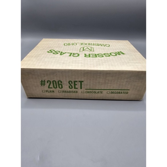 Vintage Mosser Jennifer Mini Green Glass Cameo Ballerina Child Set #12 In Box - Picture 8 of 8